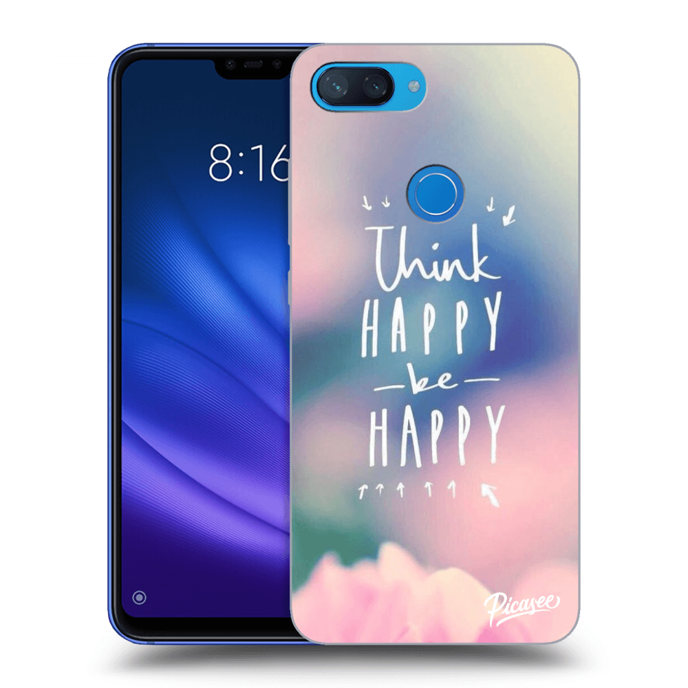 Picasee Xiaomi Mi 8 Lite Hülle - Transparentes Silikon - Think happy be happy