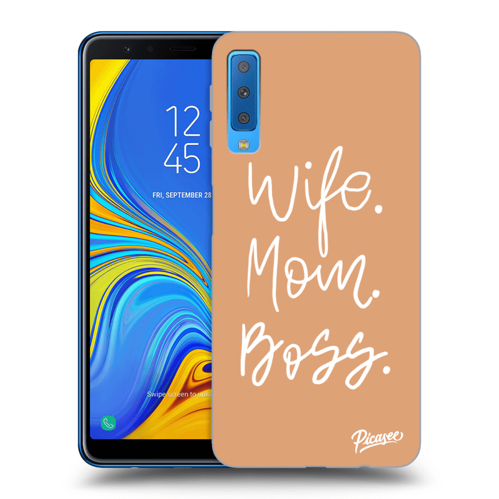 Picasee Samsung Galaxy A7 2018 A750F Hülle - Transparentes Silikon - Boss Mama