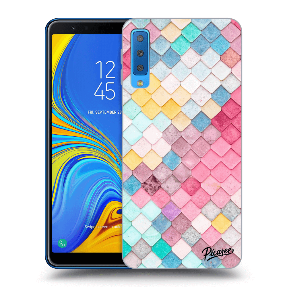 Picasee Samsung Galaxy A7 2018 A750F Hülle - Transparentes Silikon - Colorful roof