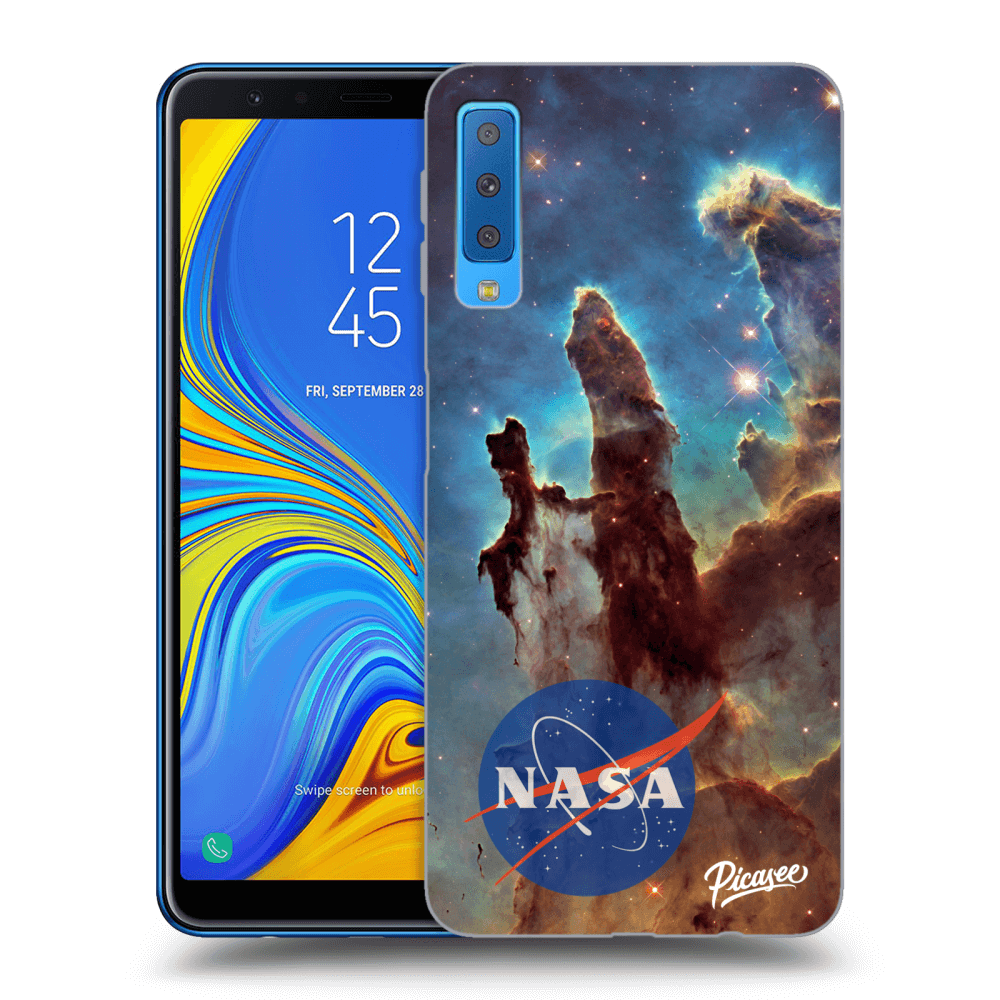 Picasee Samsung Galaxy A7 2018 A750F Hülle - Schwarzes Silikon - Eagle Nebula