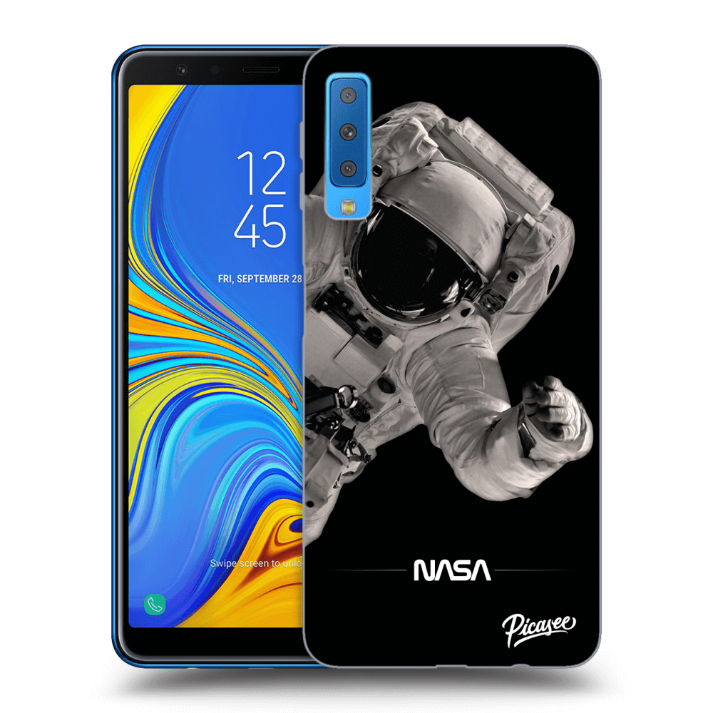 Picasee Samsung Galaxy A7 2018 A750F Hülle - Schwarzes Silikon - Astronaut Big