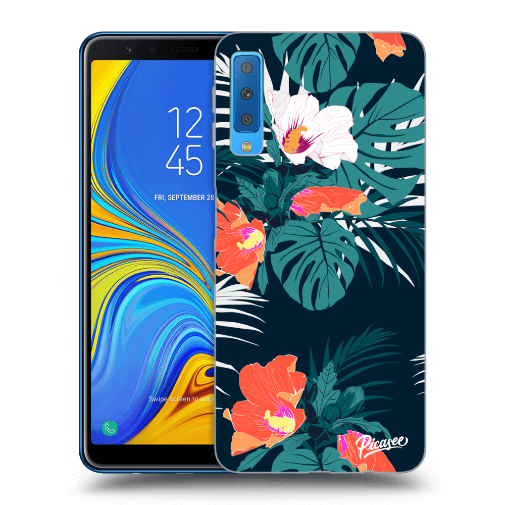 Picasee Samsung Galaxy A7 2018 A750F Hülle - Transparentes Silikon - Monstera Color