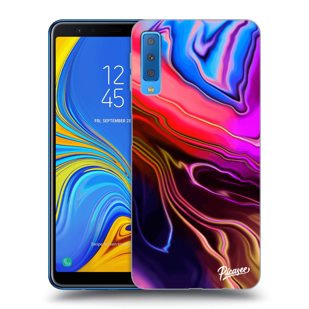 Picasee Samsung Galaxy A7 2018 A750F Hülle - Schwarzes Silikon - Electric