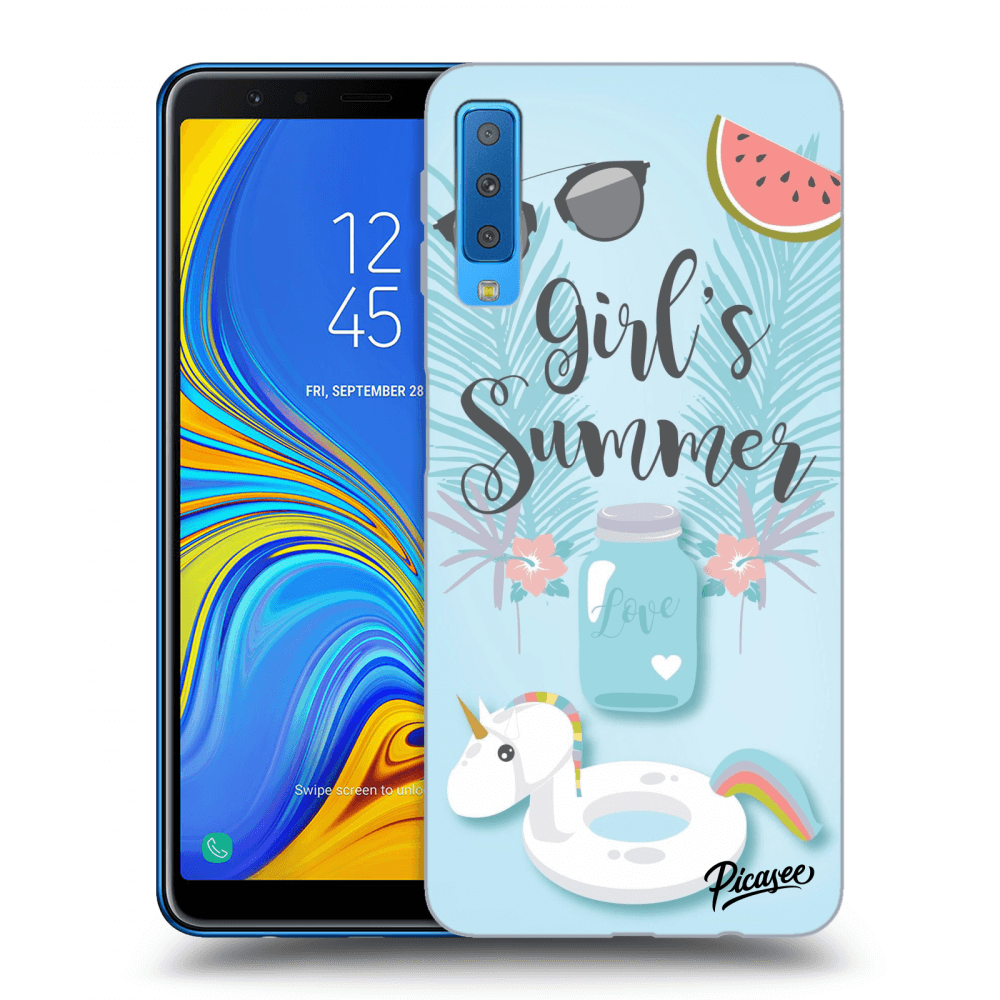Picasee Samsung Galaxy A7 2018 A750F Hülle - Schwarzes Silikon - Girls Summer