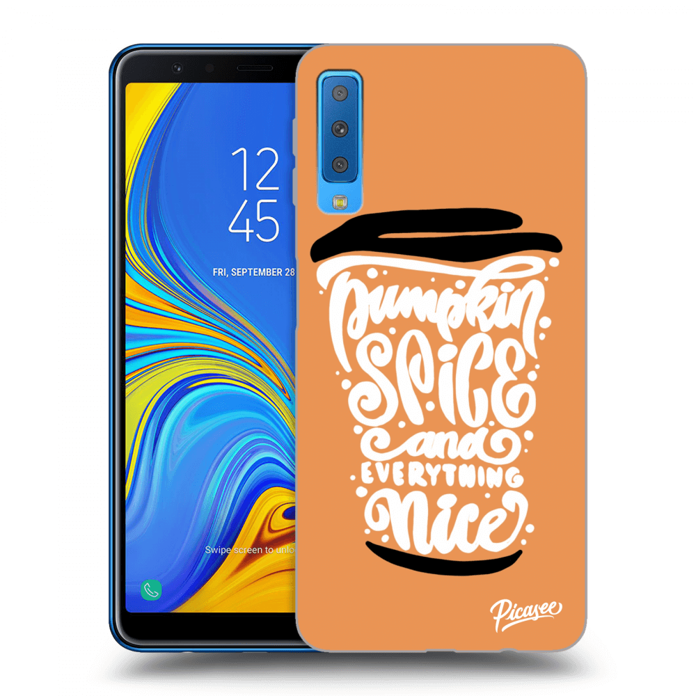 Picasee Samsung Galaxy A7 2018 A750F Hülle - Transparentes Silikon - Pumpkin coffee