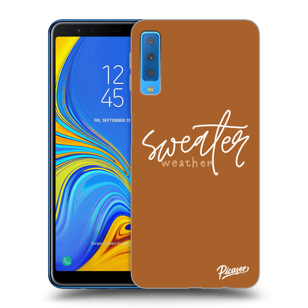 Picasee Samsung Galaxy A7 2018 A750F Hülle - Schwarzes Silikon - Sweater weather