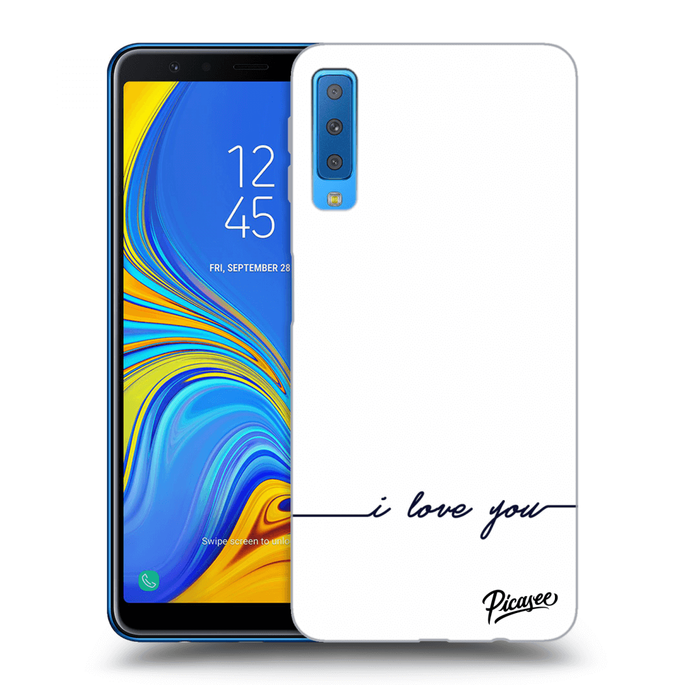 Picasee Samsung Galaxy A7 2018 A750F Hülle - Schwarzes Silikon - I love you