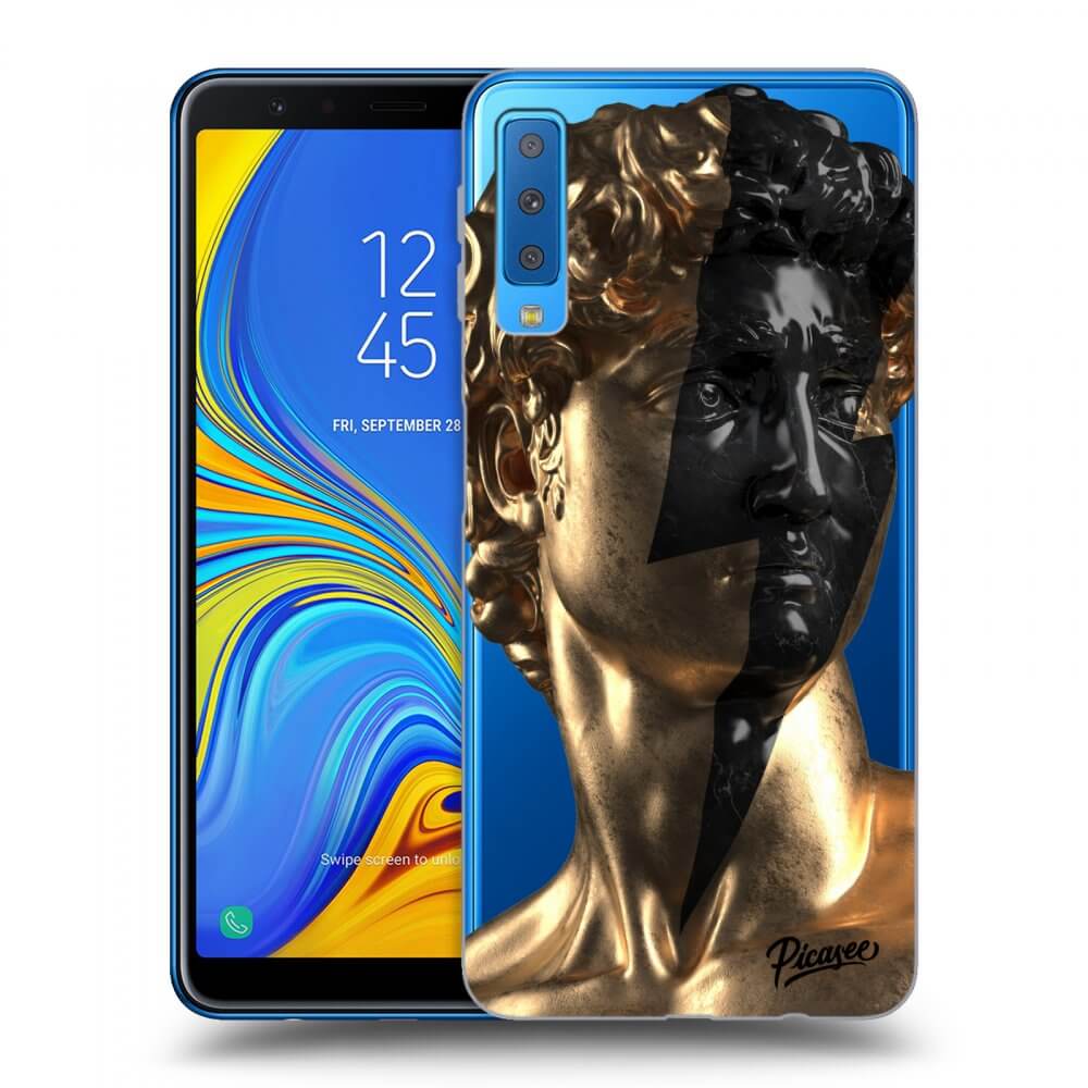 Picasee Samsung Galaxy A7 2018 A750F Hülle - Transparentes Silikon - Wildfire - Gold