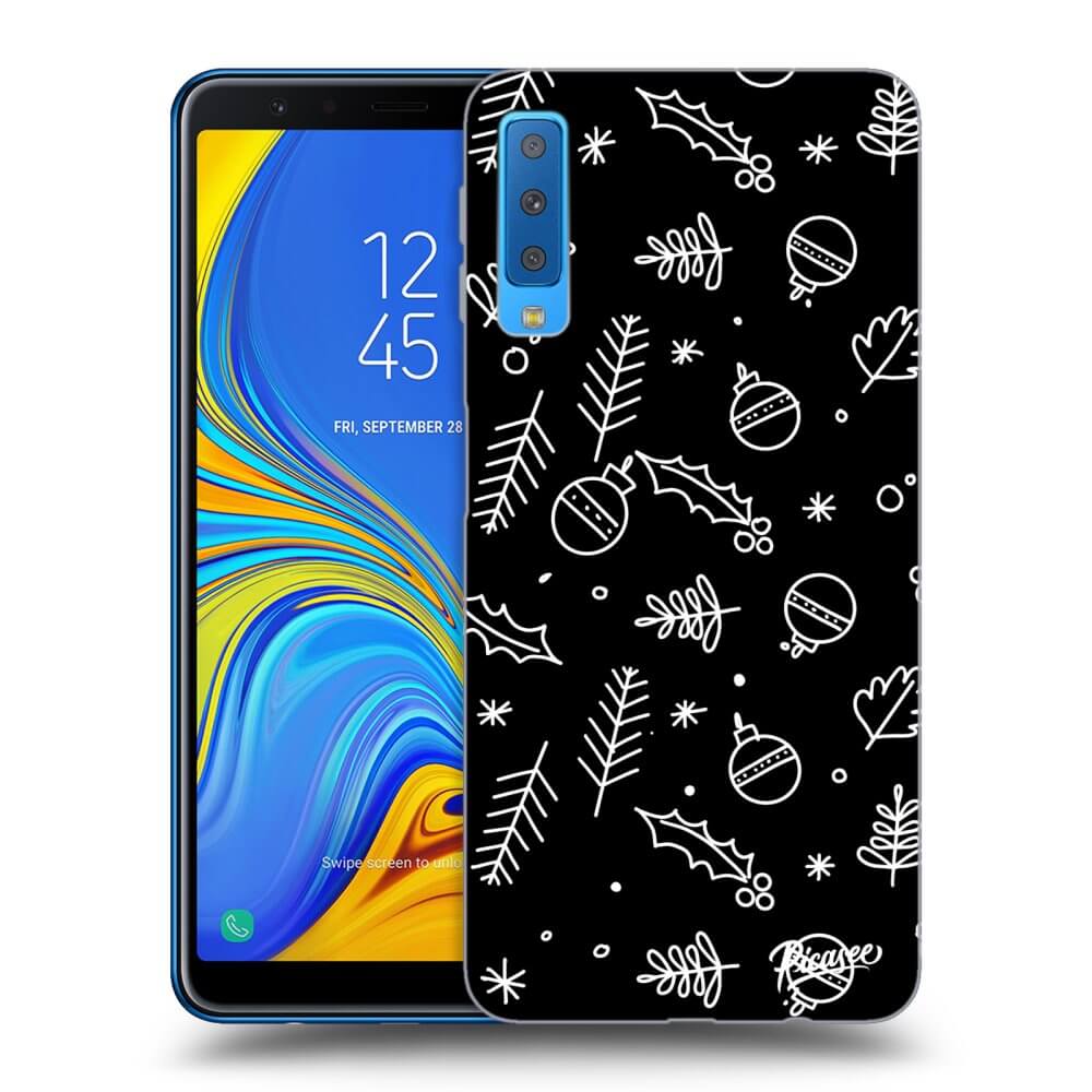 Picasee Samsung Galaxy A7 2018 A750F Hülle - Schwarzes Silikon - Mistletoe