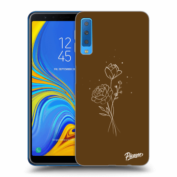 Picasee Samsung Galaxy A7 2018 A750F Hülle - Transparentes Silikon - Brown flowers