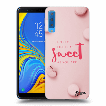 Picasee Samsung Galaxy A7 2018 A750F Hülle - Schwarzes Silikon - Life is as sweet as you are