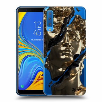 Picasee Samsung Galaxy A7 2018 A750F Hülle - Transparentes Silikon - Golder
