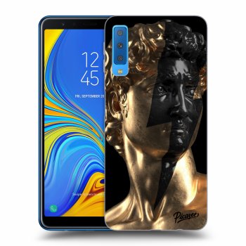 Picasee Samsung Galaxy A7 2018 A750F Hülle - Schwarzes Silikon - Wildfire - Gold