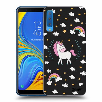 Picasee Samsung Galaxy A7 2018 A750F Hülle - Schwarzes Silikon - Unicorn star heaven
