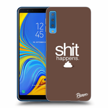Picasee Samsung Galaxy A7 2018 A750F Hülle - Transparentes Silikon - Shit happens
