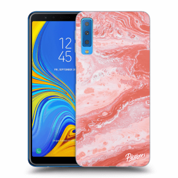 Picasee Samsung Galaxy A7 2018 A750F Hülle - Transparentes Silikon - Red liquid