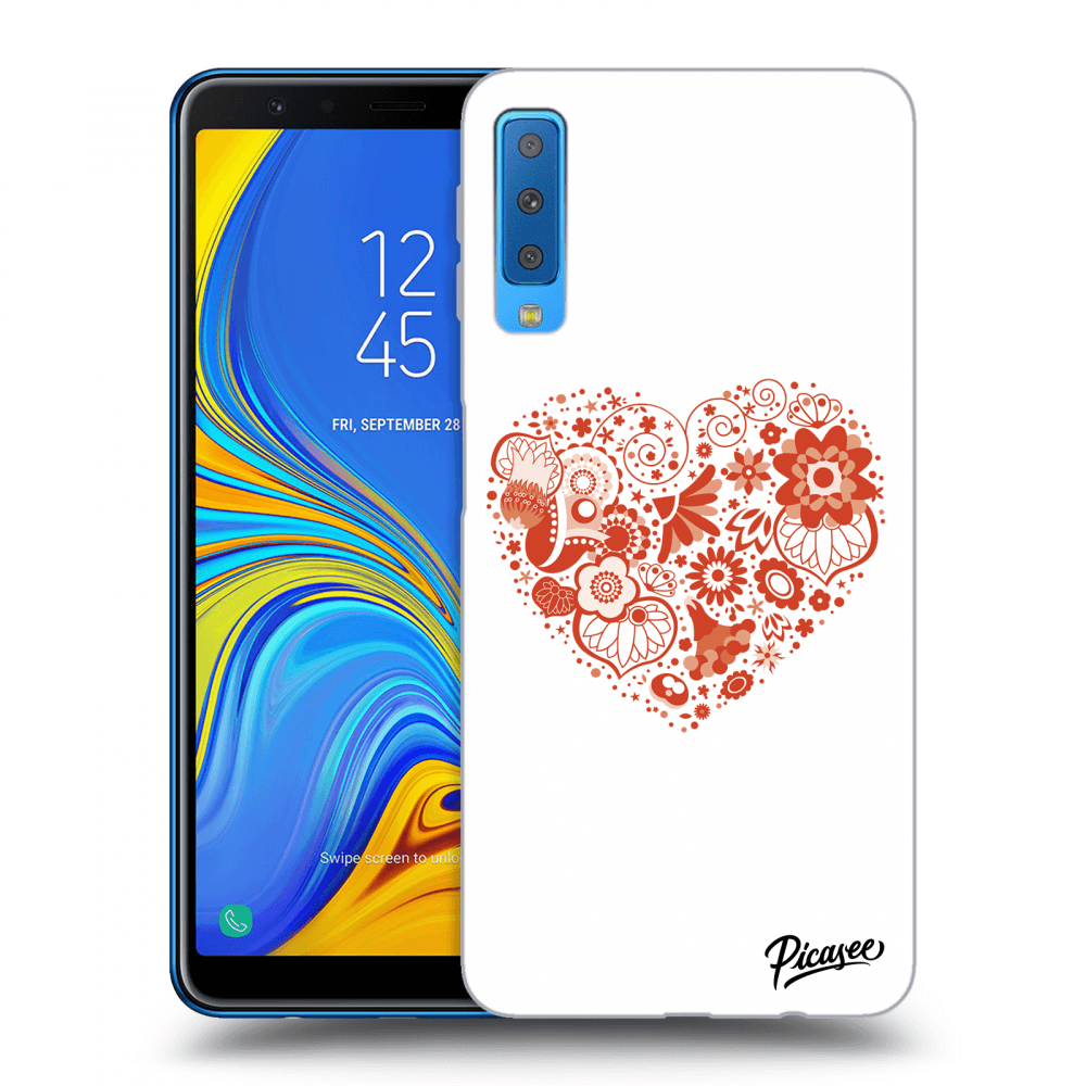 Picasee Samsung Galaxy A7 2018 A750F Hülle - Transparentes Silikon - Big heart