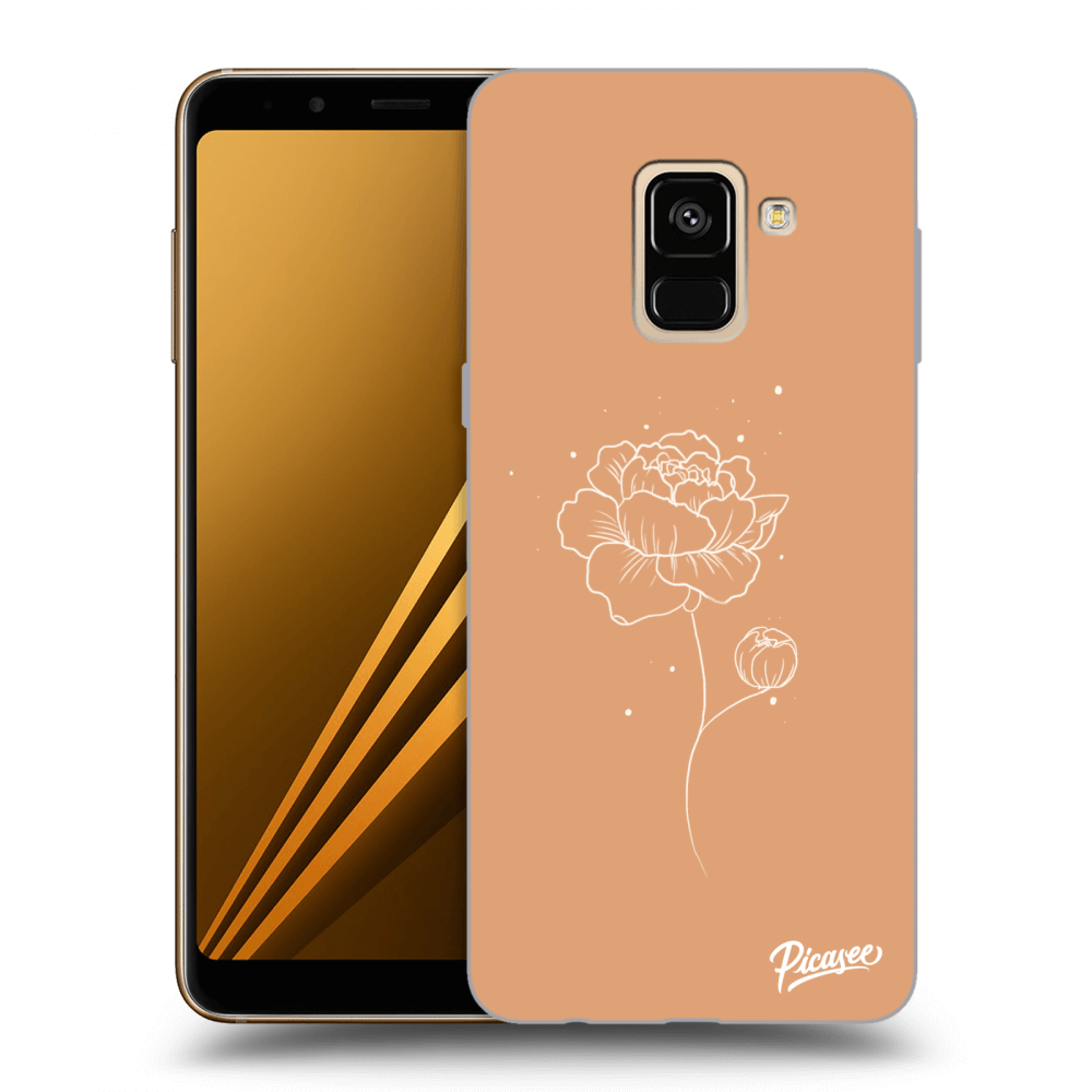Picasee Samsung Galaxy A8 2018 A530F Hülle - Transparentes Silikon - Peonies
