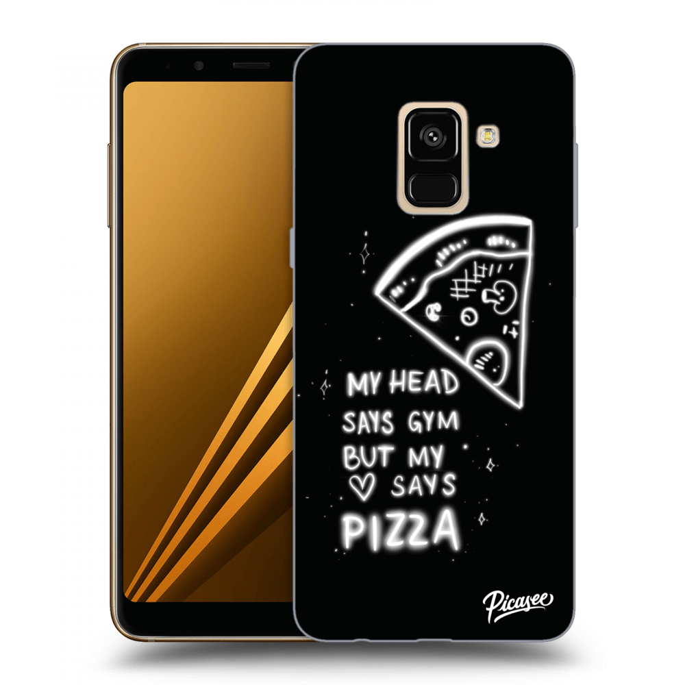 Picasee Samsung Galaxy A8 2018 A530F Hülle - Schwarzes Silikon - Pizza