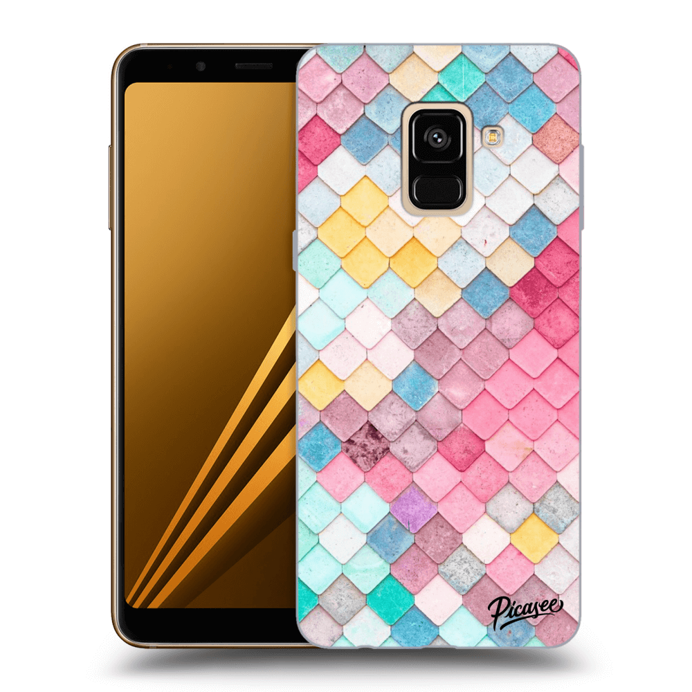 Picasee Samsung Galaxy A8 2018 A530F Hülle - Transparentes Silikon - Colorful roof
