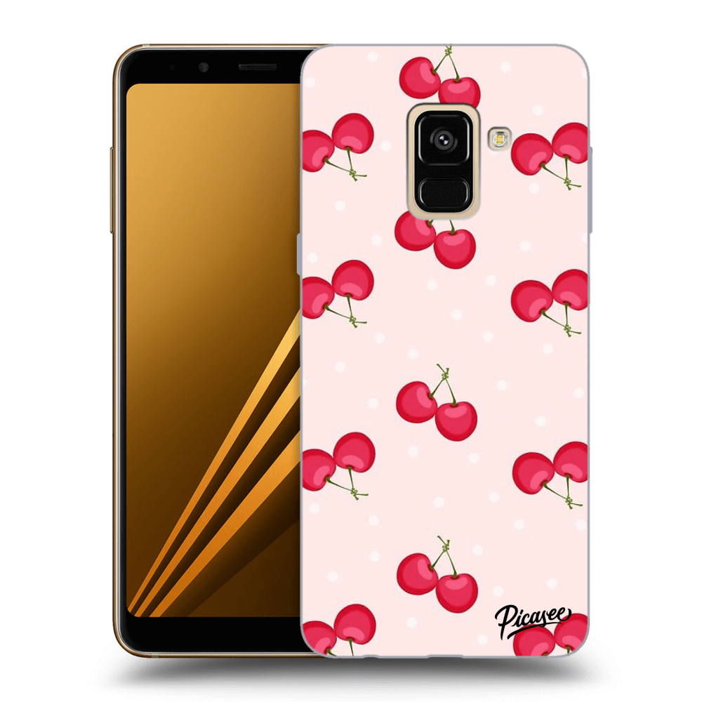 Picasee Samsung Galaxy A8 2018 A530F Hülle - Schwarzes Silikon - Cherries