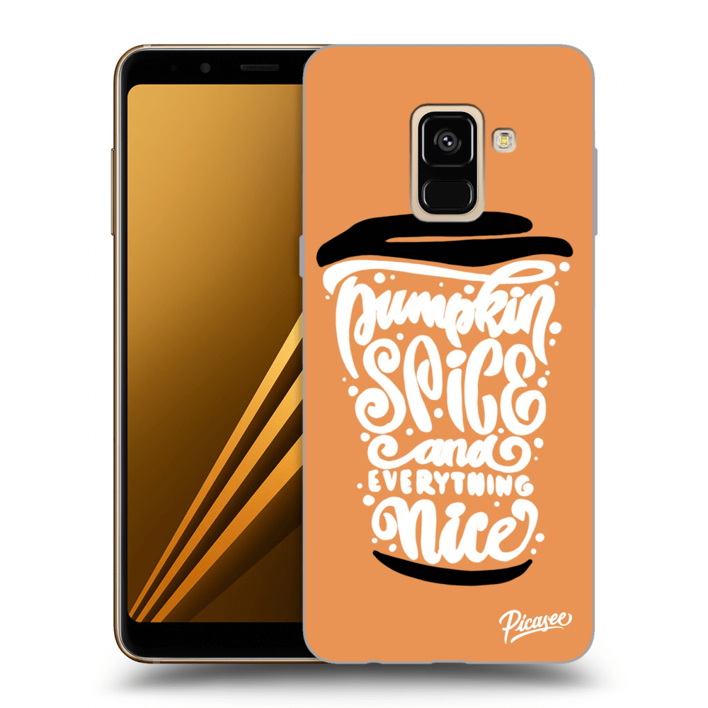 Picasee Samsung Galaxy A8 2018 A530F Hülle - Schwarzes Silikon - Pumpkin coffee