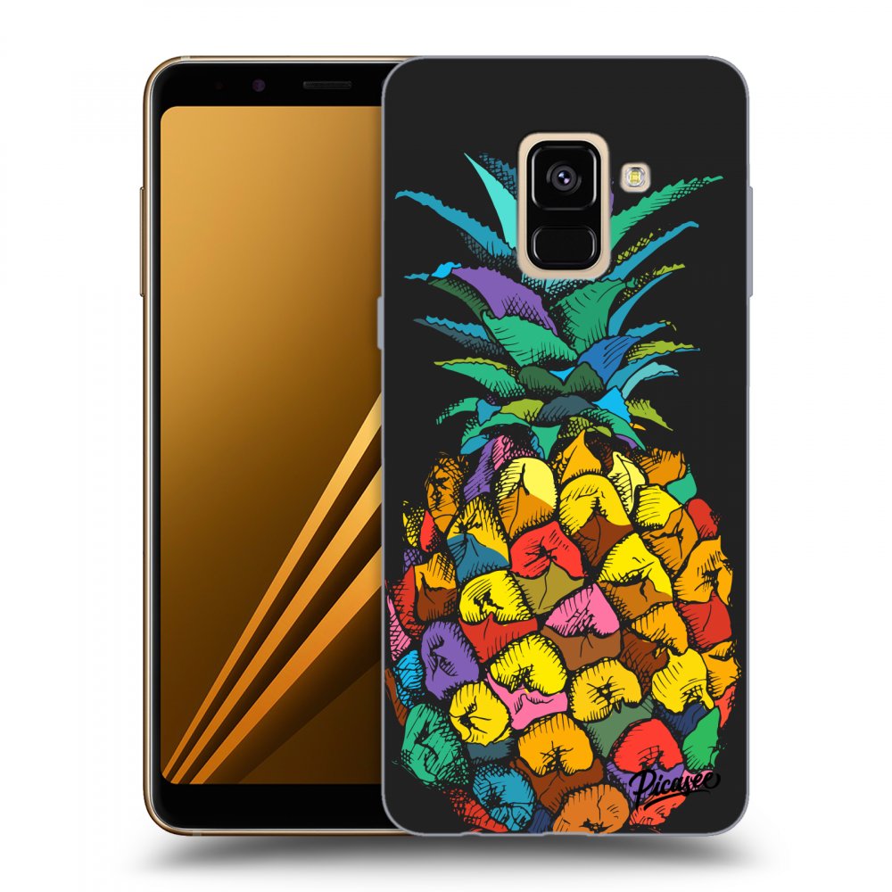 Picasee Samsung Galaxy A8 2018 A530F Hülle - Schwarzes Silikon - Pineapple