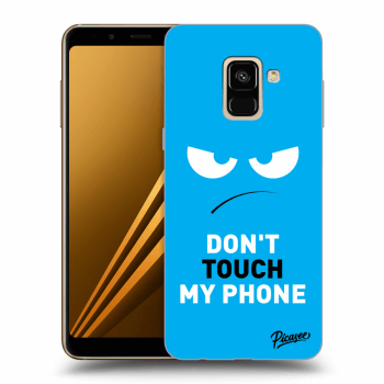 Picasee Samsung Galaxy A8 2018 A530F Hülle - Schwarzes Silikon - Angry Eyes - Blue