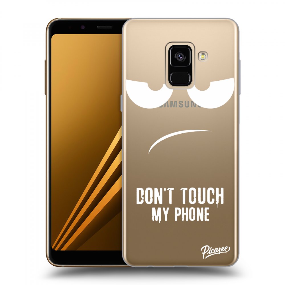 Picasee Samsung Galaxy A8 2018 A530F Hülle - Transparentes Silikon - Don't Touch My Phone