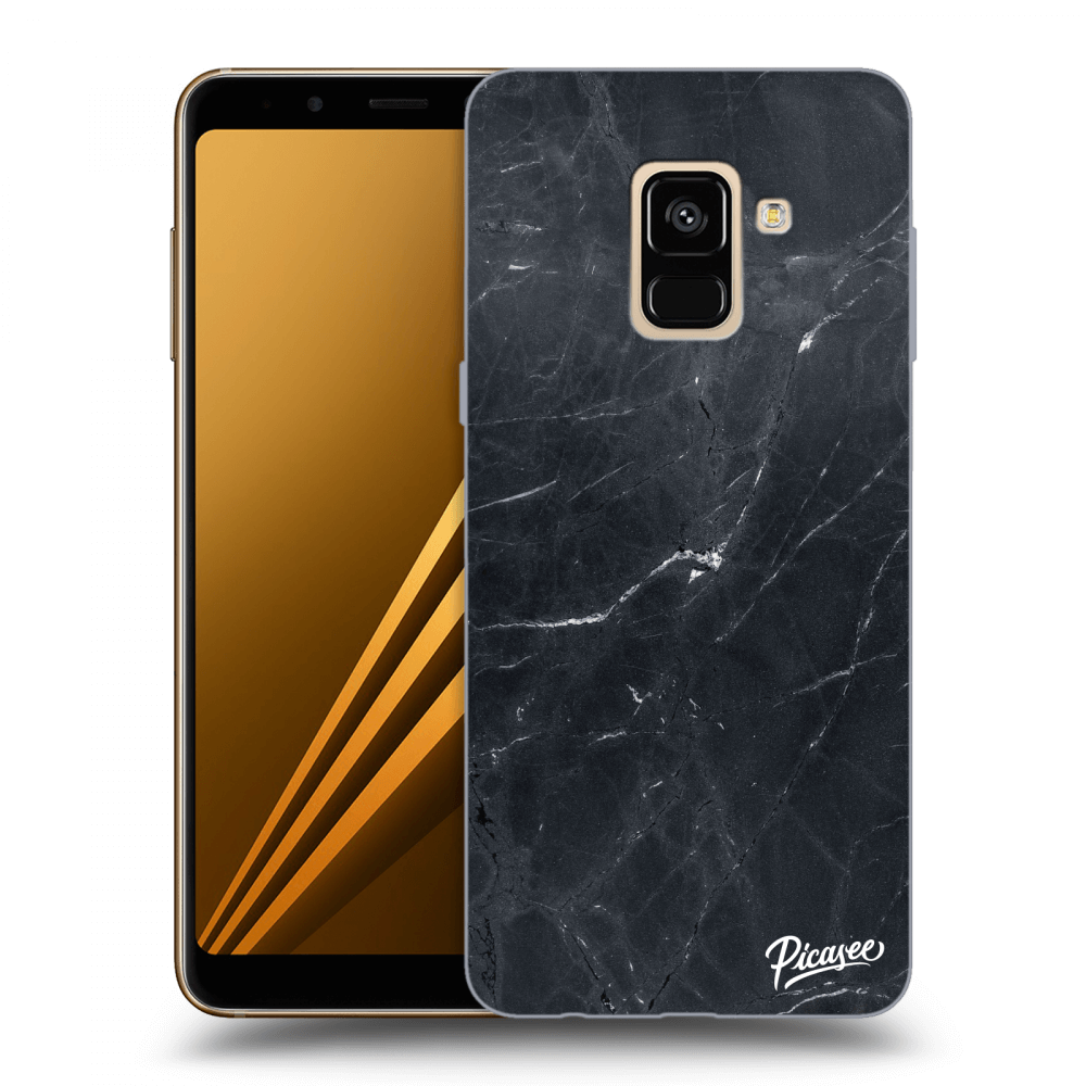 Picasee Samsung Galaxy A8 2018 A530F Hülle - Schwarzes Silikon - Black marble