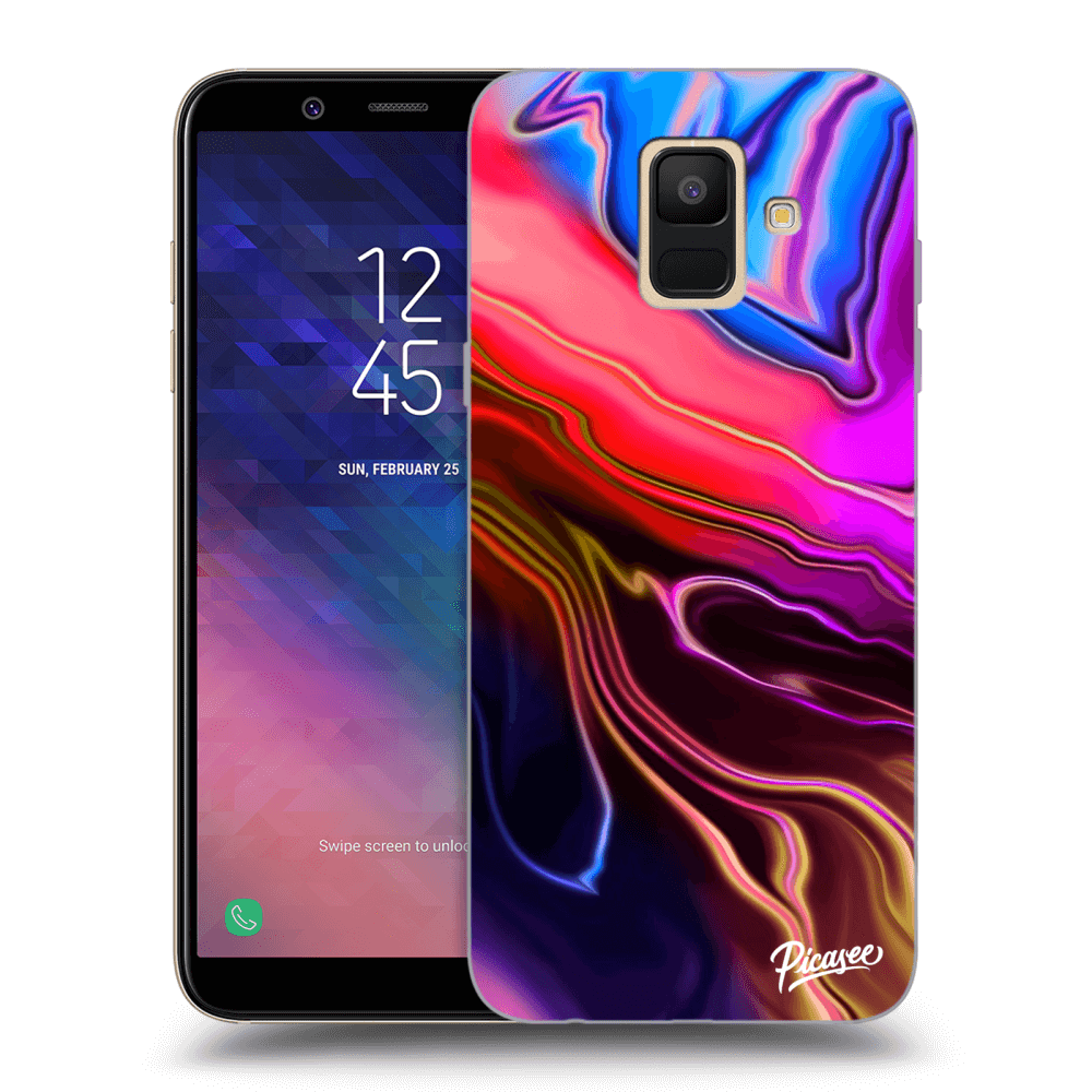 Picasee Samsung Galaxy A6 A600F Hülle - Transparentes Silikon - Electric