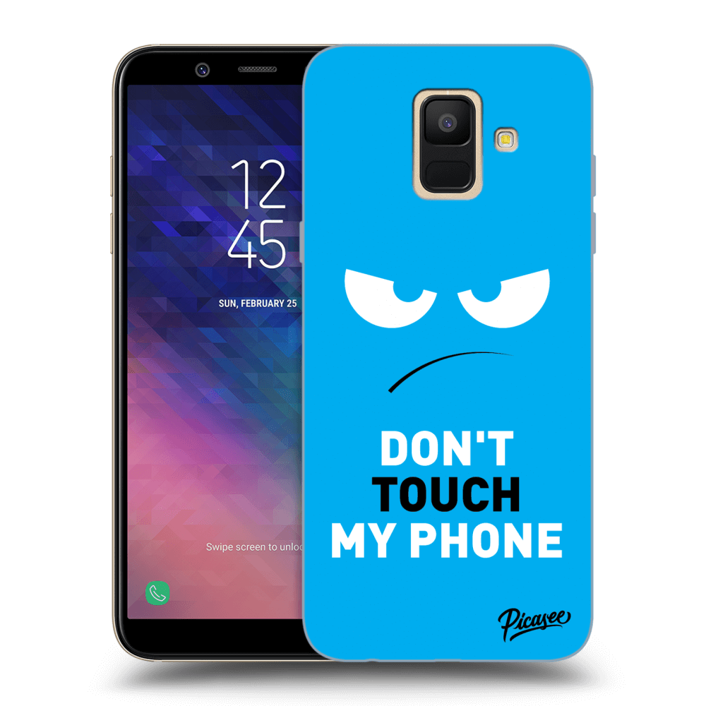Picasee Samsung Galaxy A6 A600F Hülle - Transparentes Silikon - Angry Eyes - Blue