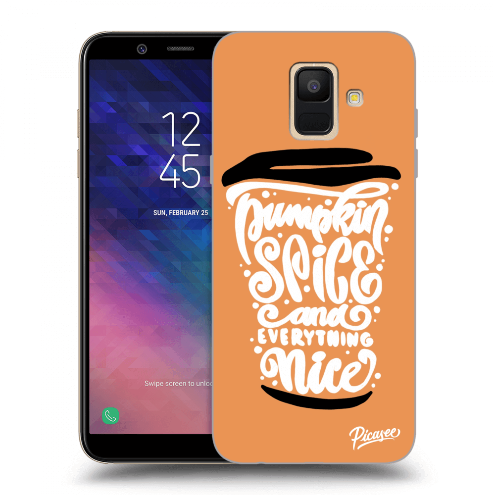 Picasee Samsung Galaxy A6 A600F Hülle - Transparentes Silikon - Pumpkin coffee
