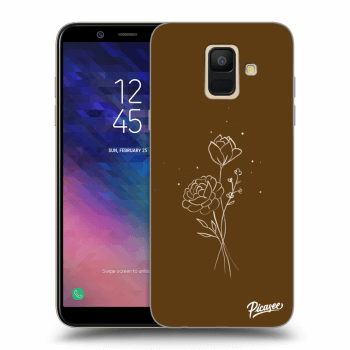 Hülle für Samsung Galaxy A6 A600F - Brown flowers