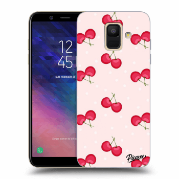 Picasee Samsung Galaxy A6 A600F Hülle - Transparentes Silikon - Cherries