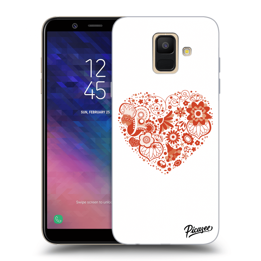 Picasee Samsung Galaxy A6 A600F Hülle - Transparentes Silikon - Big heart