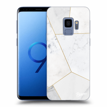 Picasee Samsung Galaxy S9 G960F Hülle - Transparentes Silikon - White tile