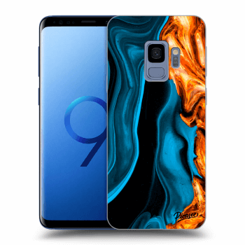 Picasee Samsung Galaxy S9 G960F Hülle - Transparentes Silikon - Gold blue