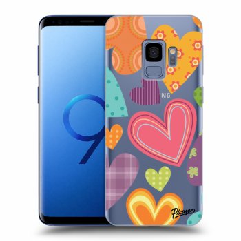 Picasee Samsung Galaxy S9 G960F Hülle - Transparentes Silikon - Colored heart