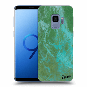 Picasee Samsung Galaxy S9 G960F Hülle - Transparentes Silikon - Green marble