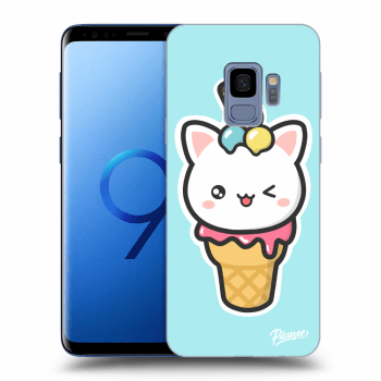 Picasee Samsung Galaxy S9 G960F Hülle - Schwarzes Silikon - Ice Cream Cat