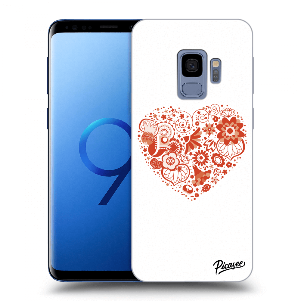 Picasee Samsung Galaxy S9 G960F Hülle - Schwarzes Silikon - Big heart