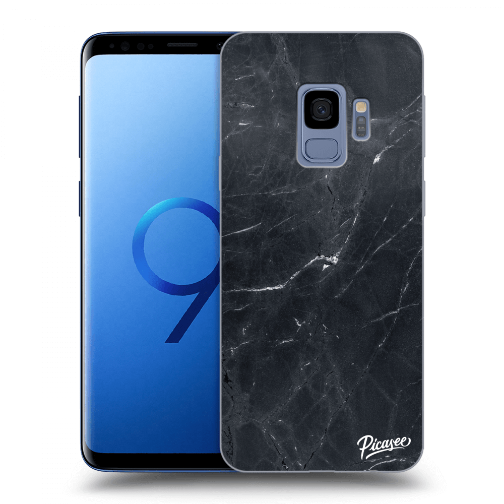 Picasee Samsung Galaxy S9 G960F Hülle - Schwarzes Silikon - Black marble