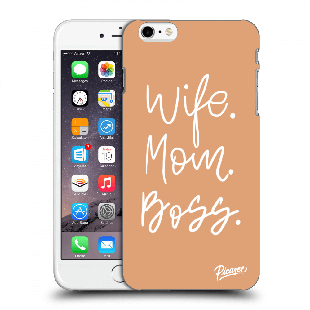 Picasee Apple iPhone 6 Plus/6S Plus Hülle - Schwarzes Silikon - Boss Mama