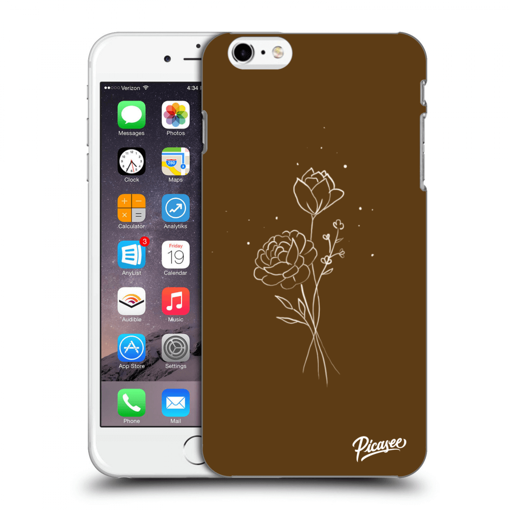 Picasee Apple iPhone 6 Plus/6S Plus Hülle - Transparentes Silikon - Brown flowers