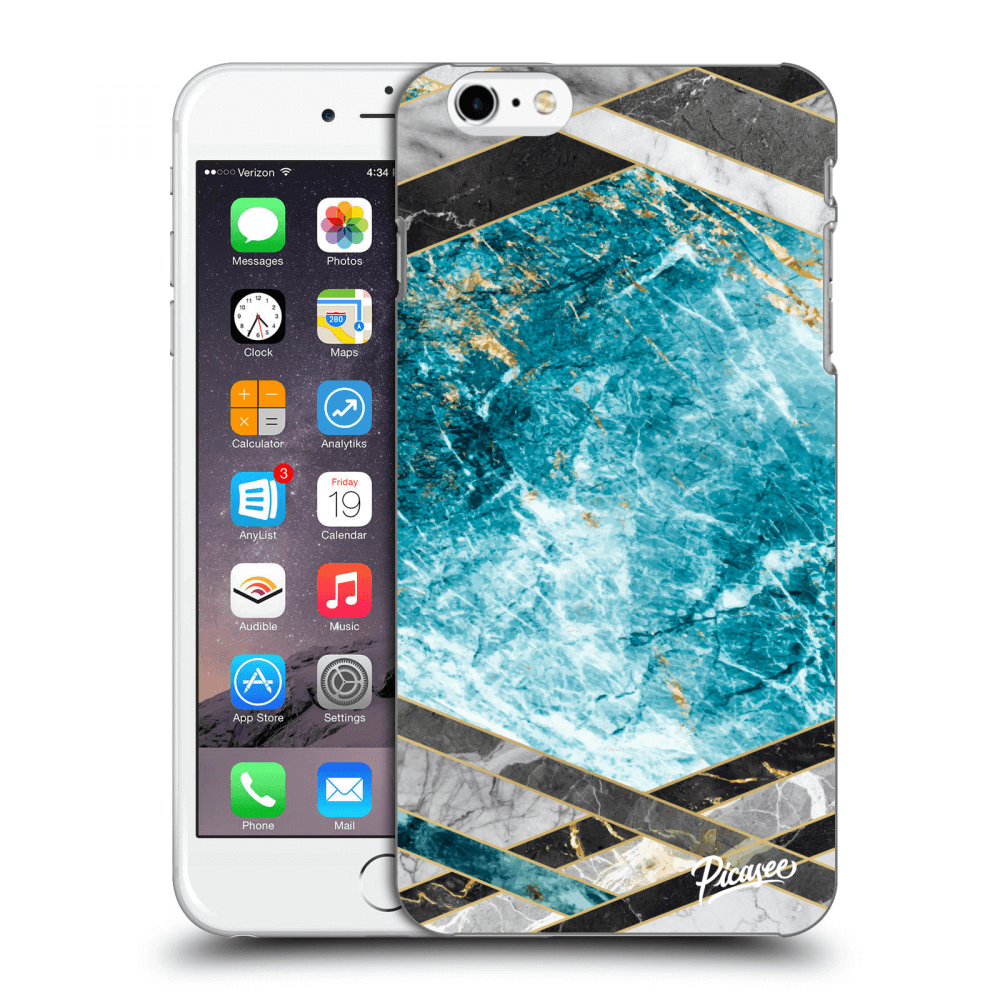 Picasee Apple iPhone 6 Plus/6S Plus Hülle - Schwarzes Silikon - Blue geometry