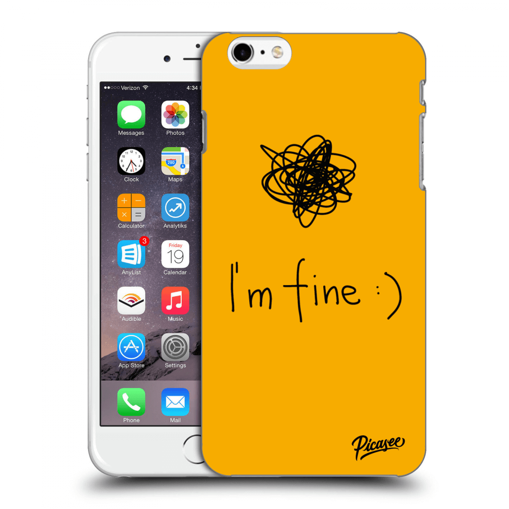 Picasee Apple iPhone 6 Plus/6S Plus Hülle - Schwarzes Silikon - I am fine
