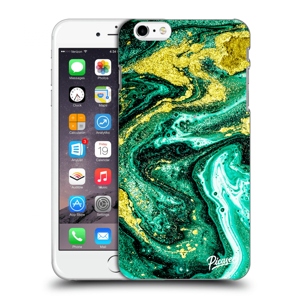 Picasee Apple iPhone 6 Plus/6S Plus Hülle - Transparentes Silikon - Green Gold
