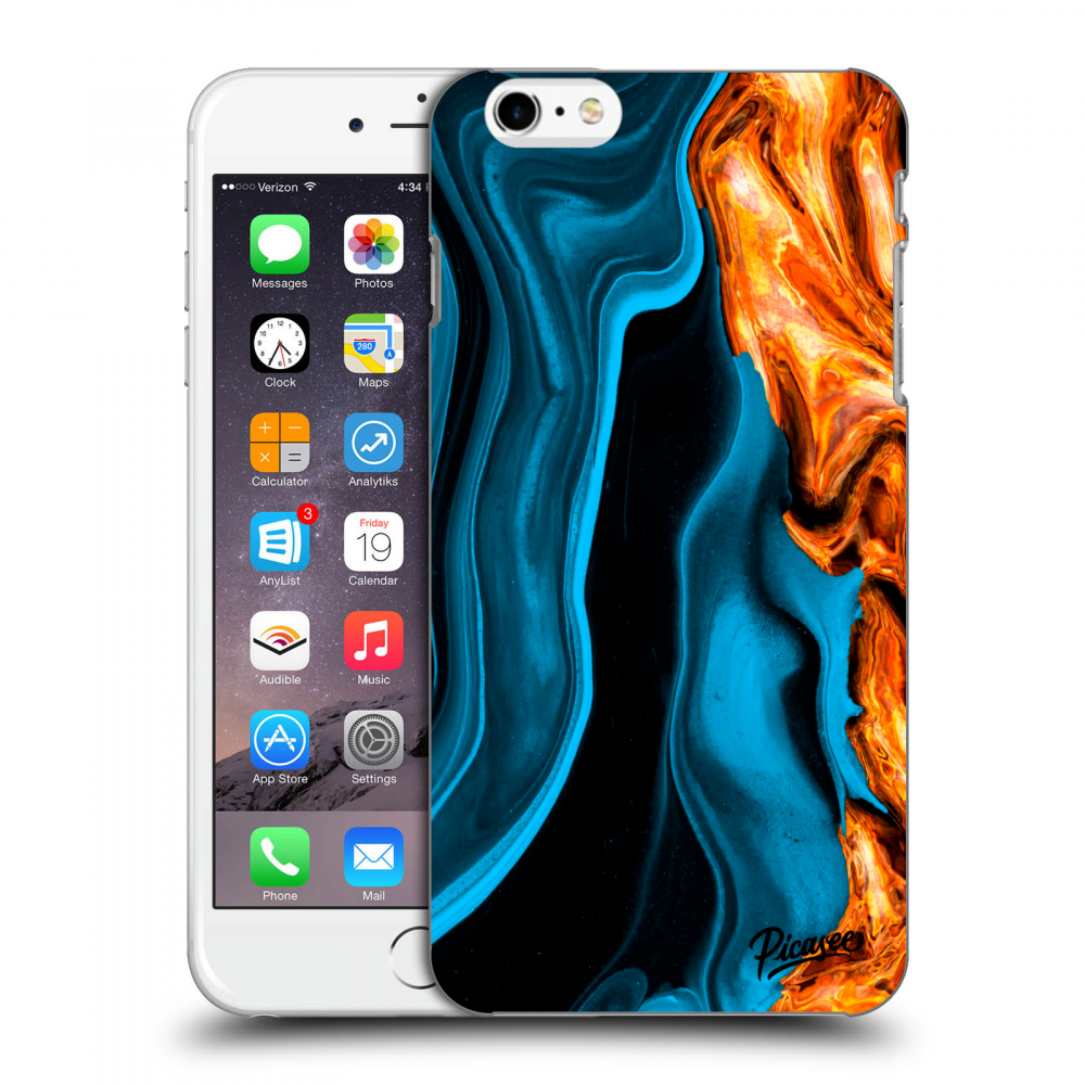 Picasee Apple iPhone 6 Plus/6S Plus Hülle - Schwarzes Silikon - Gold blue