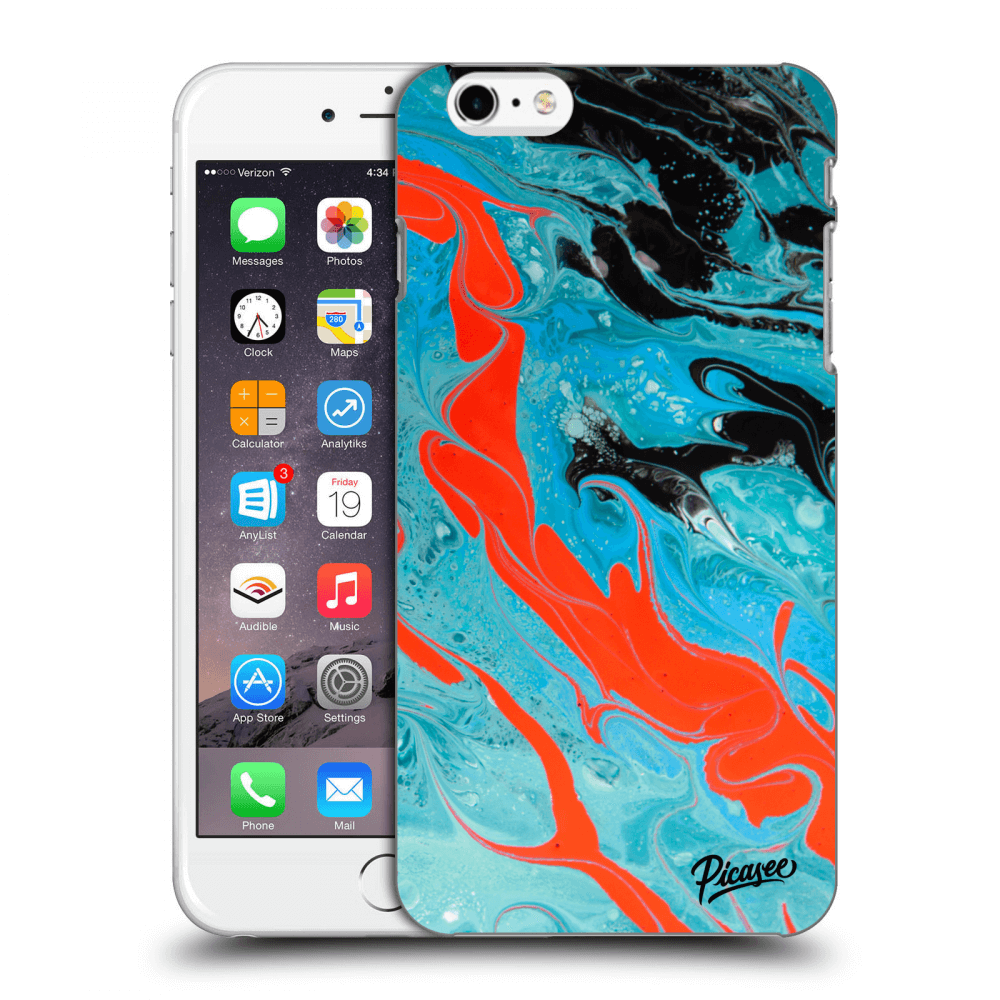 Picasee Apple iPhone 6 Plus/6S Plus Hülle - Schwarzes Silikon - Blue Magma